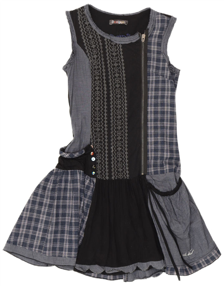 Desigual Vestido De Cintura Caída Para Mujer EU 38 Medium Azul Marino Patchwork