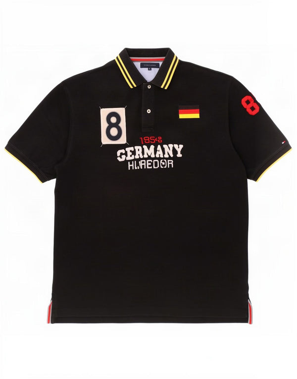 Tommy Hilfiger Polo gráfico para hombre 2XL Algodón a rayas negro