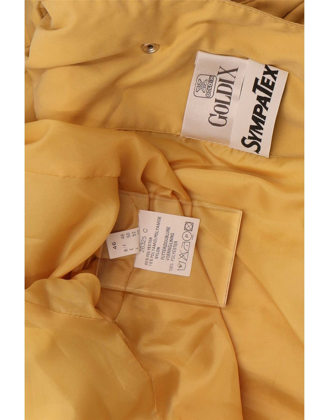 Abrigo cortavientos Goldix para mujer EU 46 XL Bloque de color amarillo