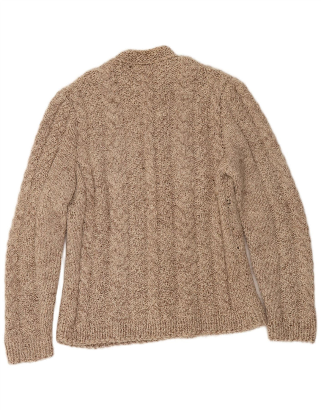 Vintage hombres Cardigan suéter medio beige