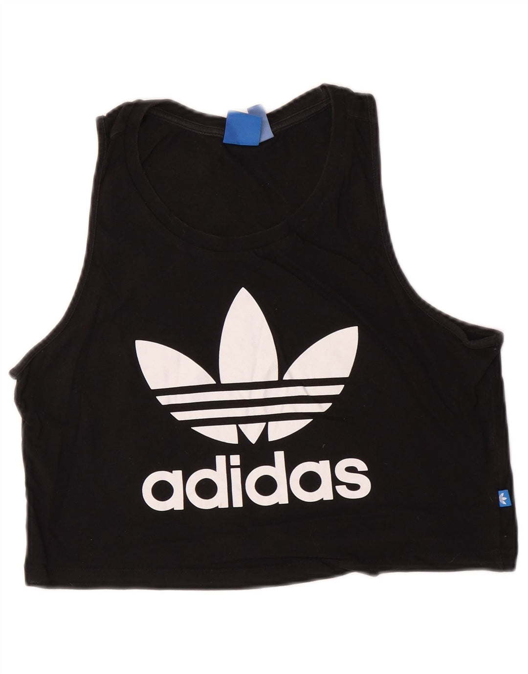 Adidas Mujer Crop Graphic Chaleco Top UK 12 Mediano Negro
