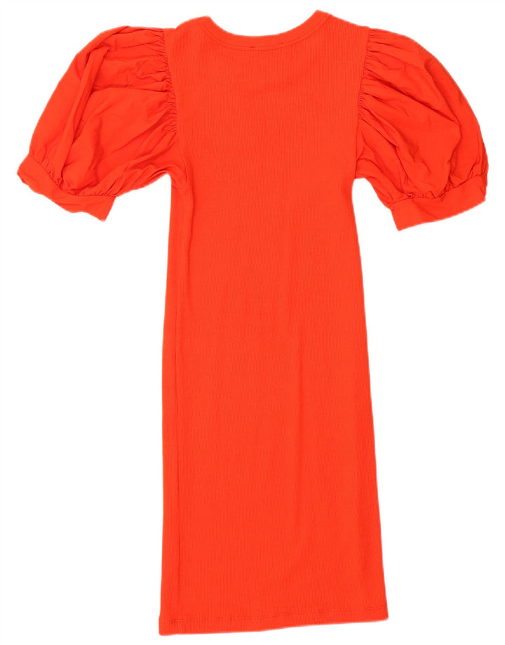 Zara Vestido Ajustado Mujer UK 8 Small Naranja