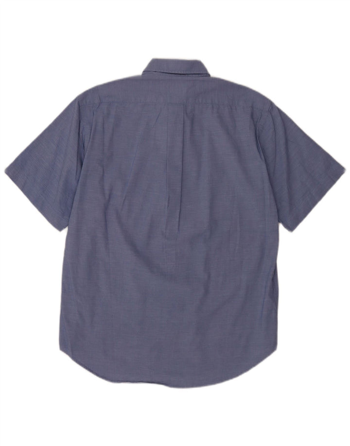Boggi Hombre Milano Camisa De Manga Corta Azul Medio Algodón