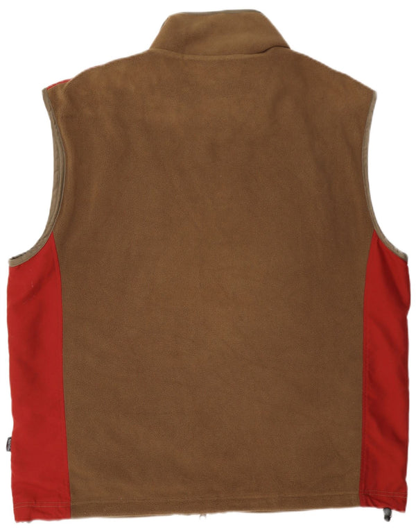 Kartel Chaleco polar para hombre UK 40 Large Beige Colorblock Poliéster