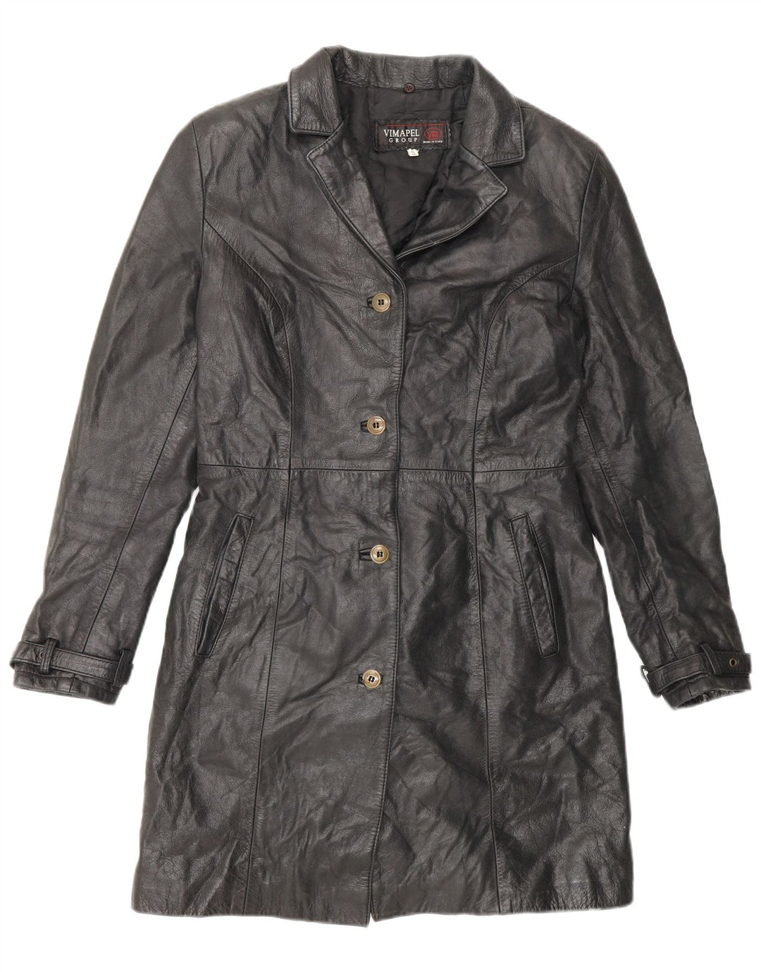 Vimapel Abrigo de cuero para mujer UK 10 Small Black Classic