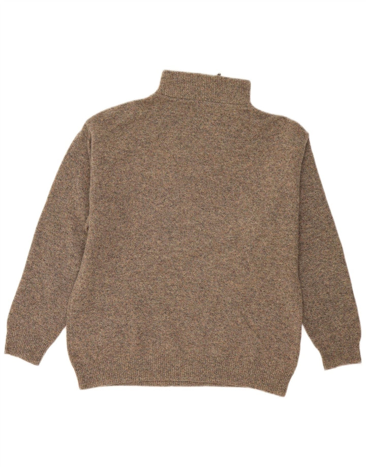 Suéter tipo jersey con cuello y cremallera para hombre Invicta Lana moteada gris grande