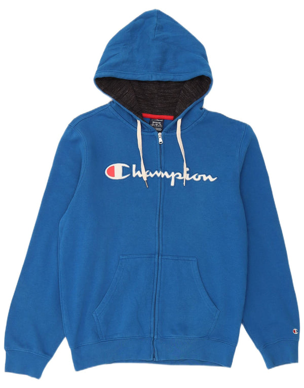 Champion Sudadera Con Capucha Y Cremallera Gráfica Para Hombre Algodón Azul Medio