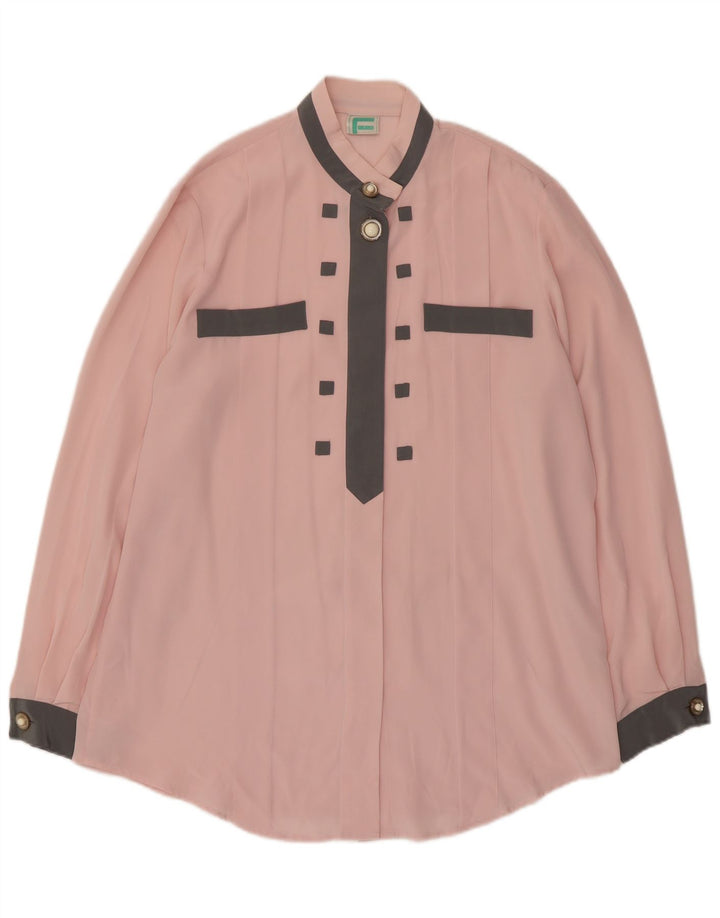 Frankenwalder Blusa camisera para mujer EU 42 Grande Rosa Colorblock Poliéster