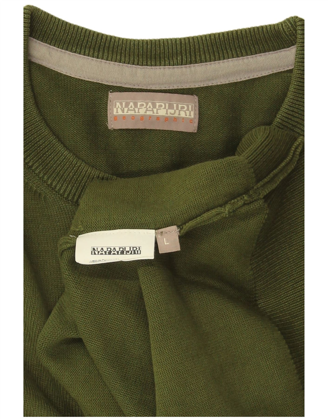 NAPAPIJRI Suéter tipo jersey con cuello redondo para hombre Large Khaki