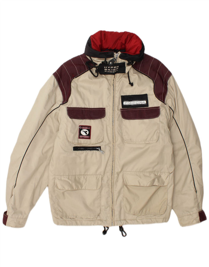 Diadora Chaqueta De Esquí Gráfica Para Hombre Pequeña Poliéster Color Block Blanco