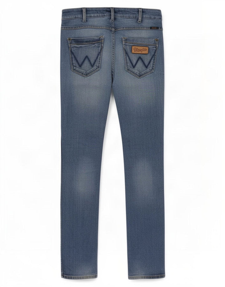 Wrangler Hombre Skanders Slim Jeans W32 L34 Algodón Azul