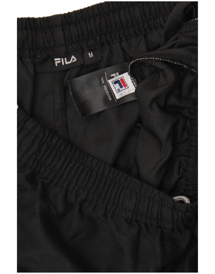FILA Pantalones de chándal capri para hombre Poliéster negro mediano