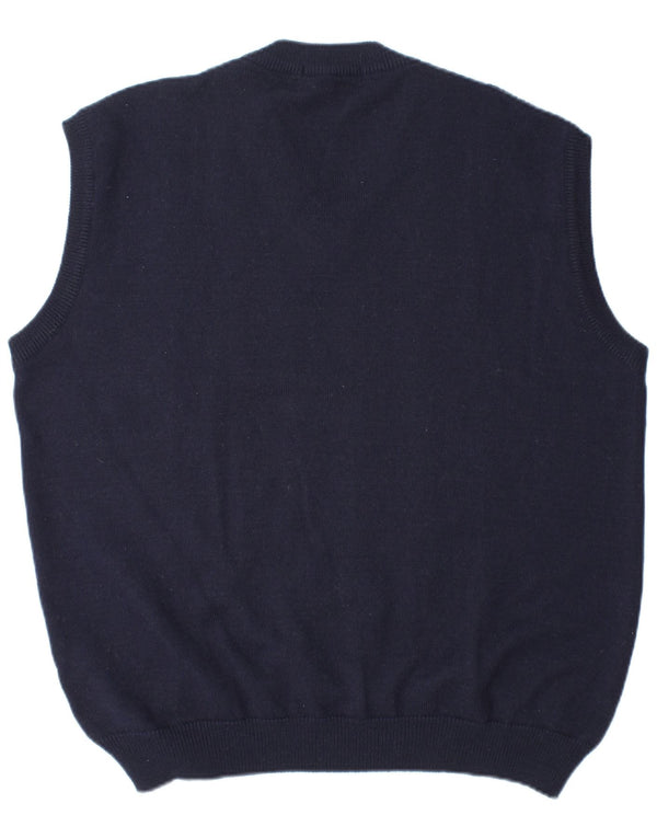 Frank Alexs Chaleco para hombre Camiseta sin mangas IT 58 2XL Lana a rayas azul marino
