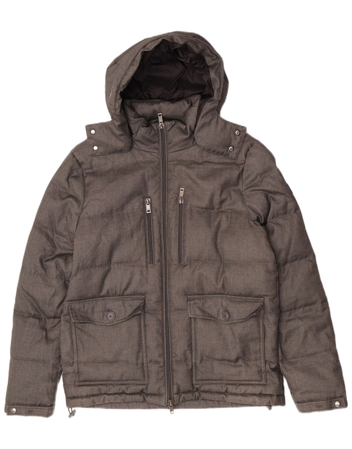Liu Jo Chaqueta acolchada con capucha para hombre ES 36 Poliéster gris medio