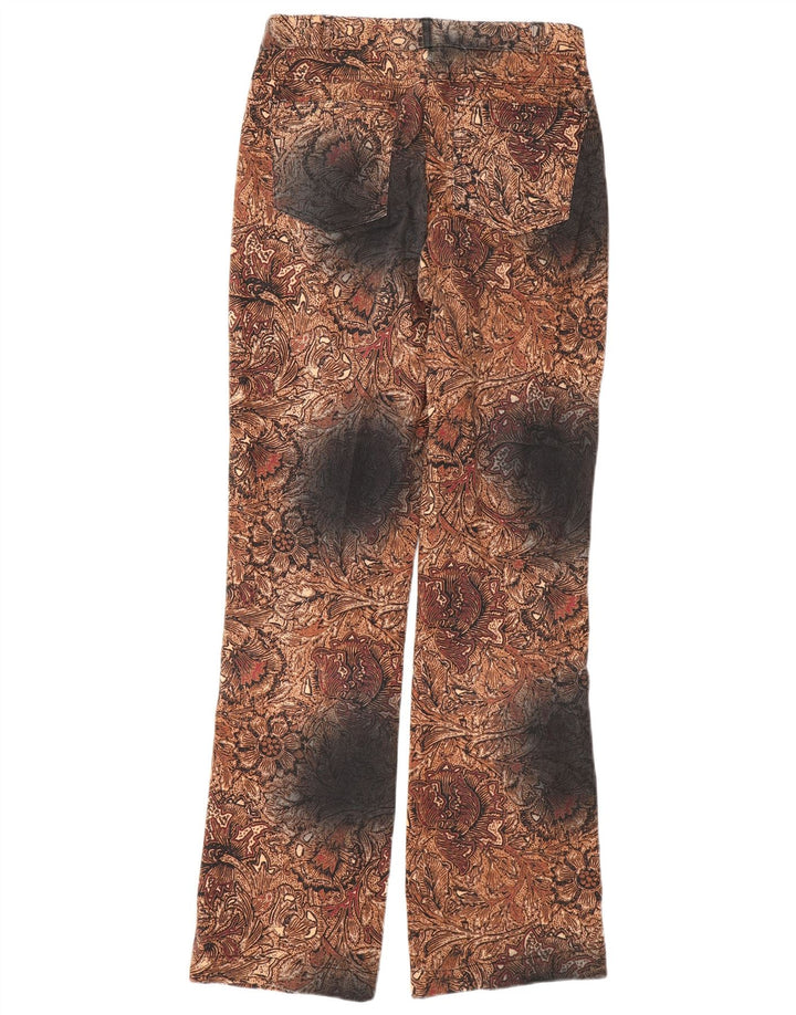 GIANI FEROTI Pantalones Casuales Rectos para Mujer Pequeños W26 L30 Marrón Paisley