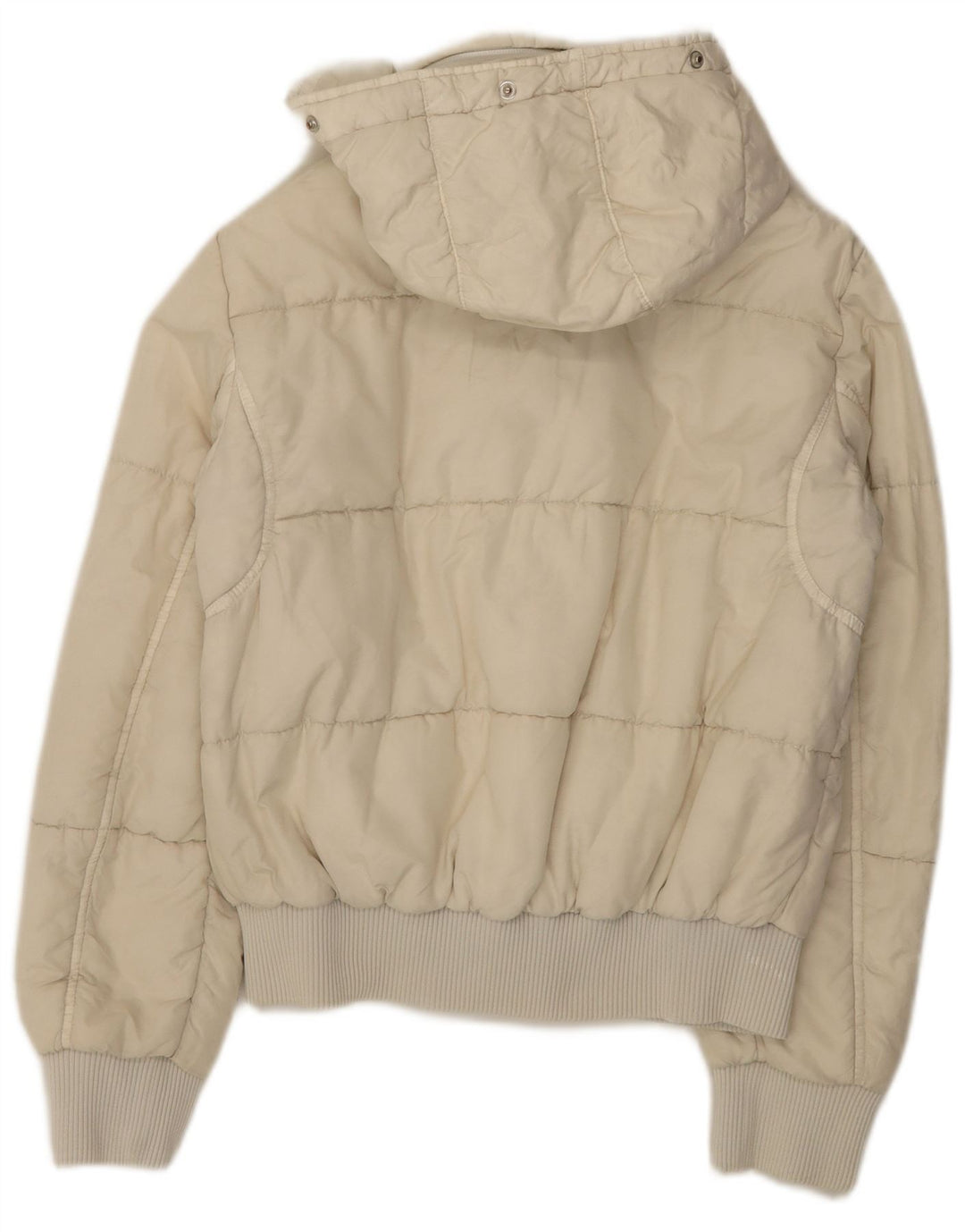 Chaqueta Acolchada Con Capucha Gas Mujer IT 44 Medium Off White Poliamida