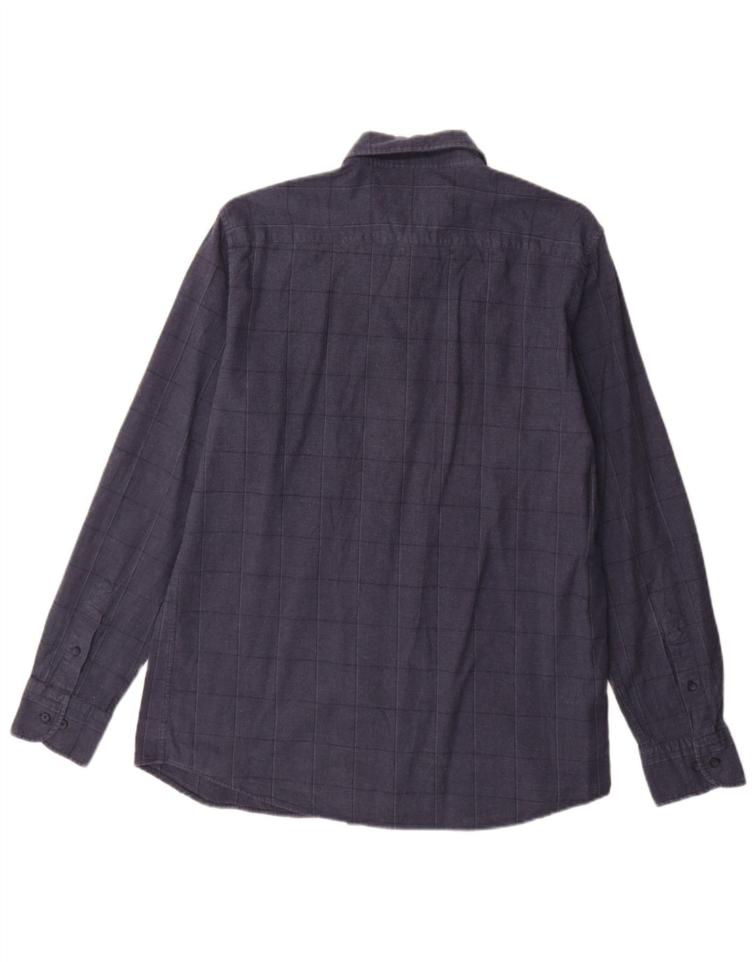 Camisa Massimo Dutti Hombre Large Cuadros Azul Marino Algodón