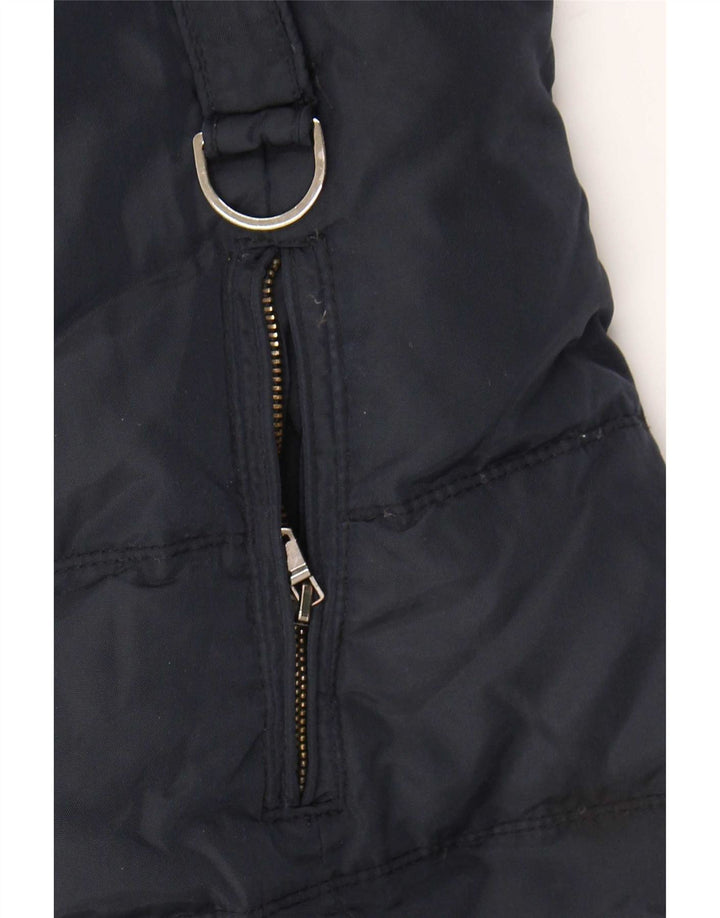 Zara Mujer Chaqueta Acolchada UK 12 Medium Azul Marino