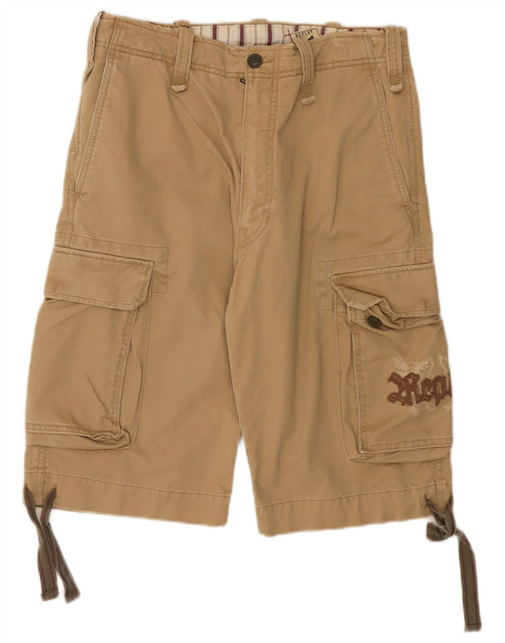 Replay Shorts Cargo Con Gráficos Para Hombre W31 Algodón Beige Medio