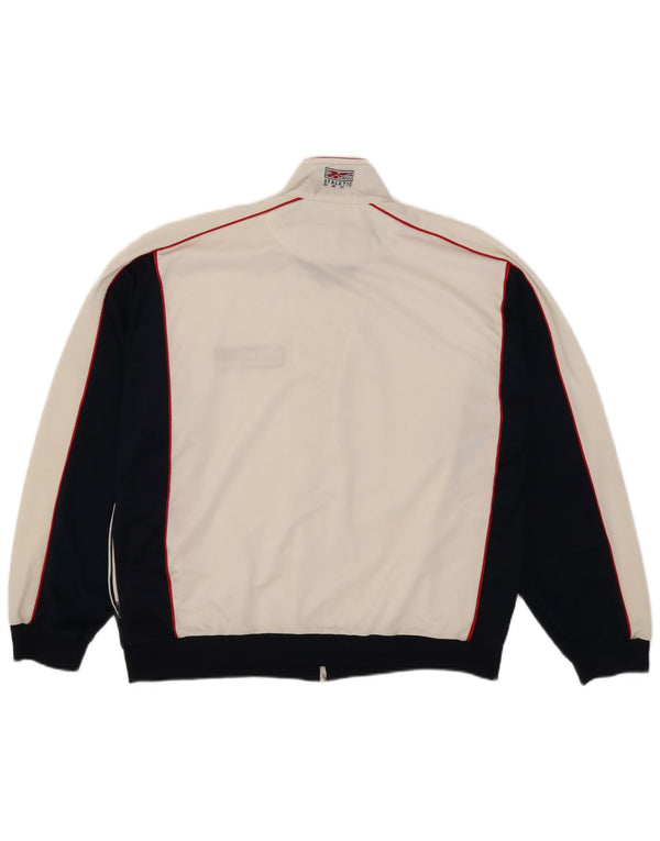 Reebok - Chaqueta de chándal para hombre, talla grande, color blanco, poliéster