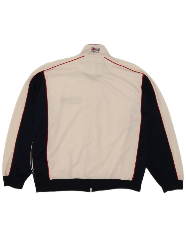 Reebok - Chaqueta de chándal para hombre, talla grande, color blanco, poliéster