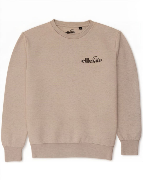 Ellesse Mens Graphic Sudadera Jumper Pequeño Gris Moteado Poliéster