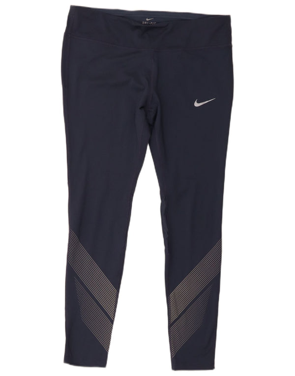 Nike Leggings Dri Fit para mujer UK 40 XL Poliéster a rayas azul marino