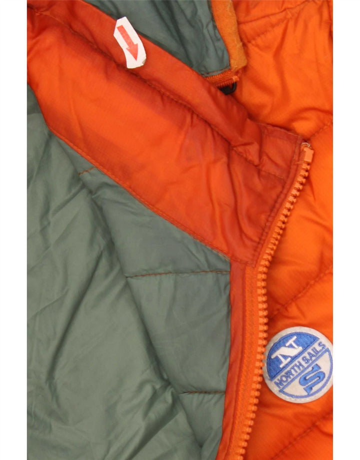 North Sails Chaqueta acolchada con capucha para hombre UK 40 Large Naranja Poliéster