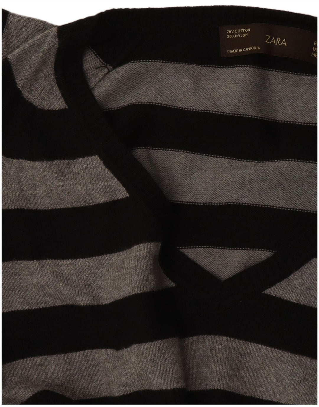 Zara - Jersey con cuello en V para mujer, talla 40, color negro