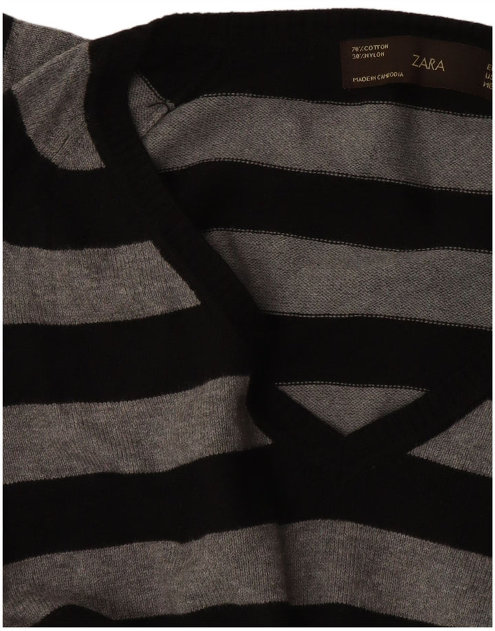 Zara - Jersey con cuello en V para mujer, talla 40, color negro