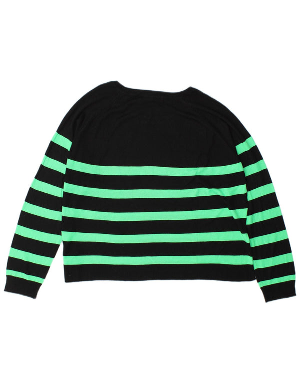 Zara - Jersey con cuello barco para mujer, talla M, viscosa a rayas negras, talla 44