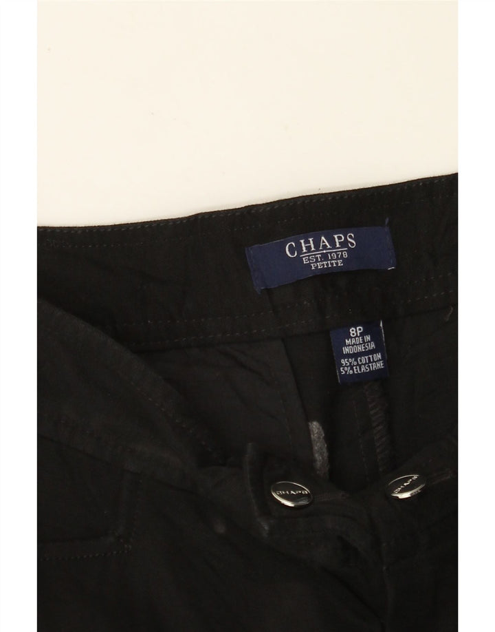 CHAPS Pantalones casuales delgados para mujer US 8 Medium W30 L31 Algodón negro
