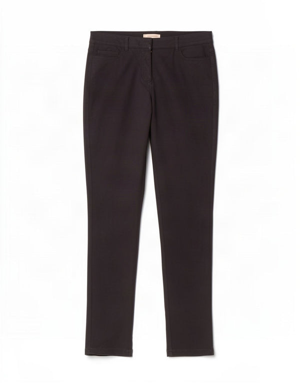 Hobbs Womens Slim Casual Trousers UK 12 Medium W30 L32 Navy Blue Cotton