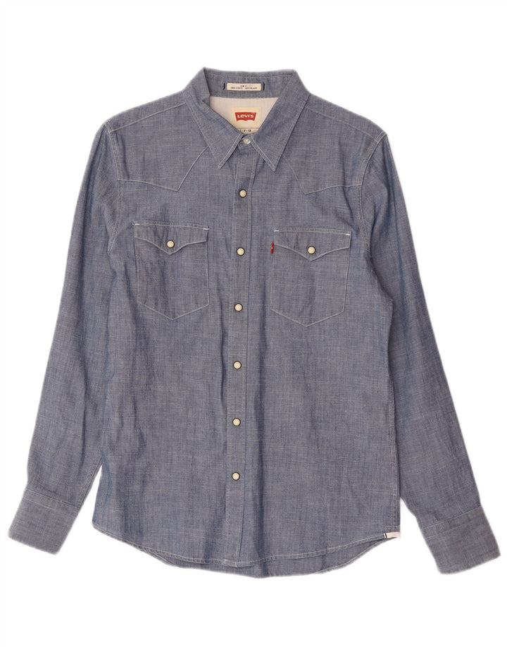 Camisa Levi's Slim Fit De Algodón Azul Pequeño Para Hombre