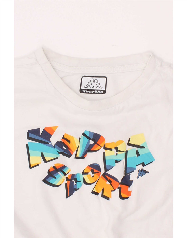 Kappa Camiseta gráfica para niños 11-12 años Blanco