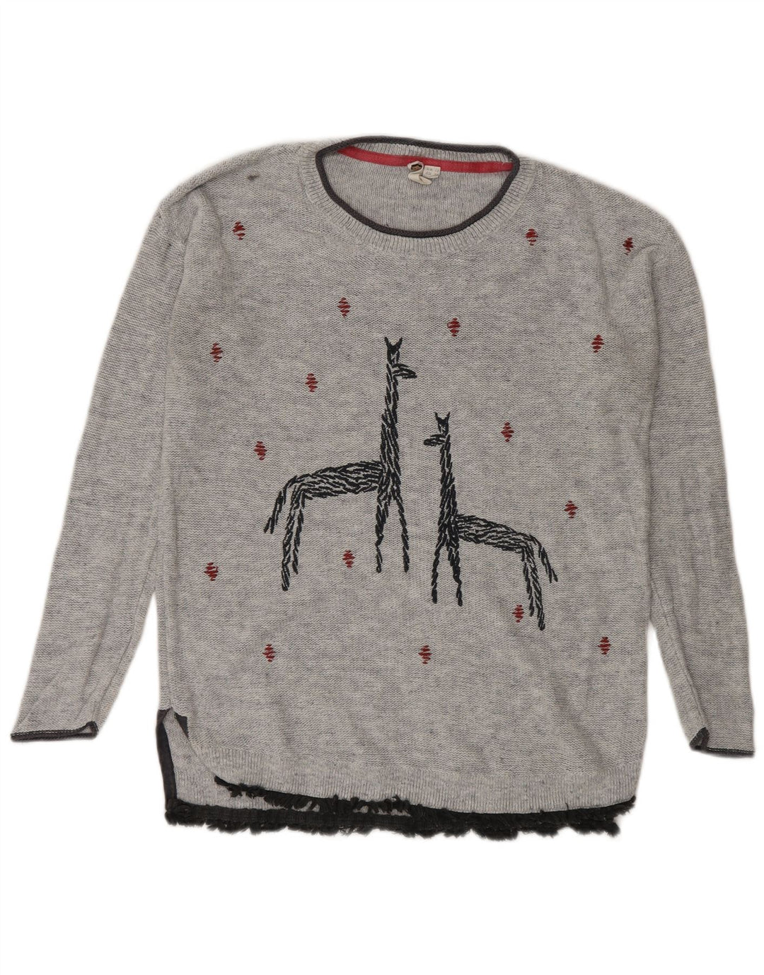 White Stuff - Jersey largo con cuello barco para mujer, talla S, color gris