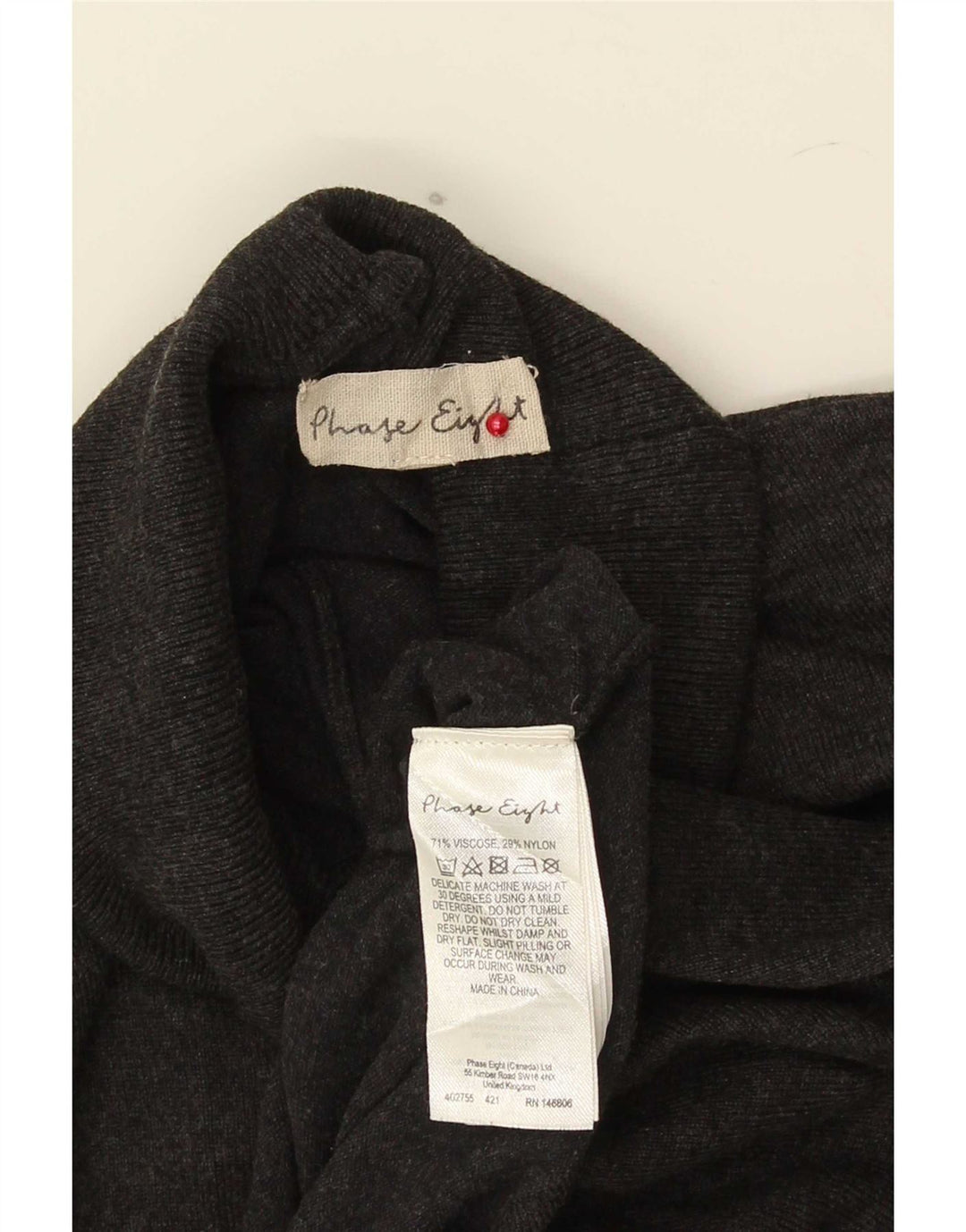 Phase Eight - Jersey corto con cuello vuelto para mujer, talla 40, color gris