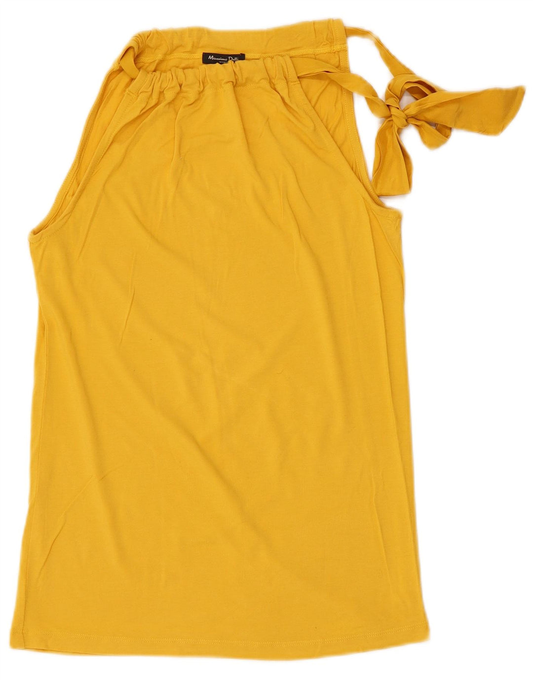 Massimo Dutti Top Halter Mujer UK 44 Grande Amarillo