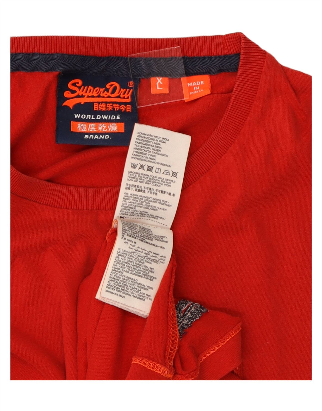 SUPERDRY Camiseta Hombre Top XL Rojo Algodón