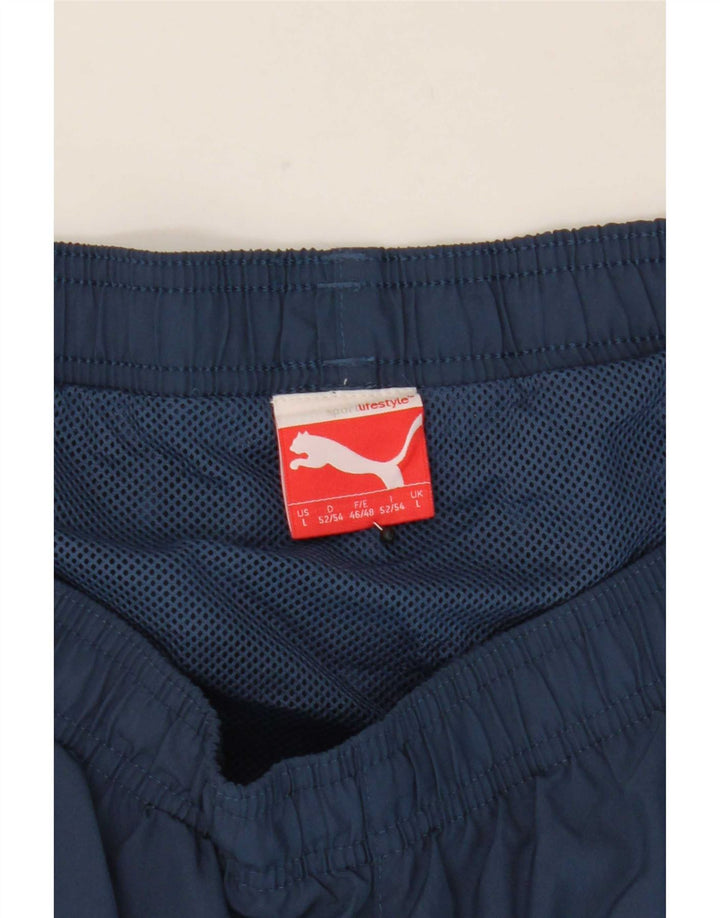 Puma Pantalones cortos deportivos con gráficos para hombre, talla grande, azul marino