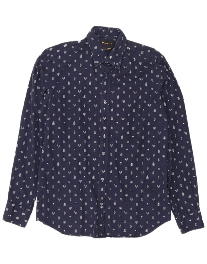Camisa Massimo Dutti Hombre Mediana Azul Marino Floral