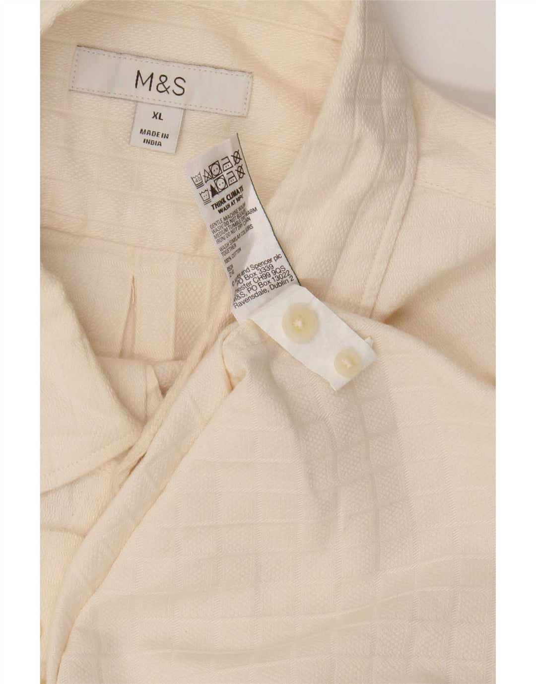 Marks & Spencer Camisa Hombre XL Algodón Beige