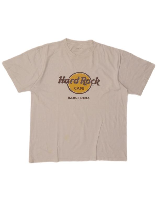 Hard Rock Cafe Mens Barcelona Graphic Camiseta Top XL Blanco