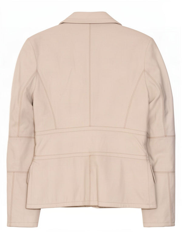 Conbipel Chaqueta Blazer De Cuero Con 2 Botones Para Mujer IT 42 Medium White