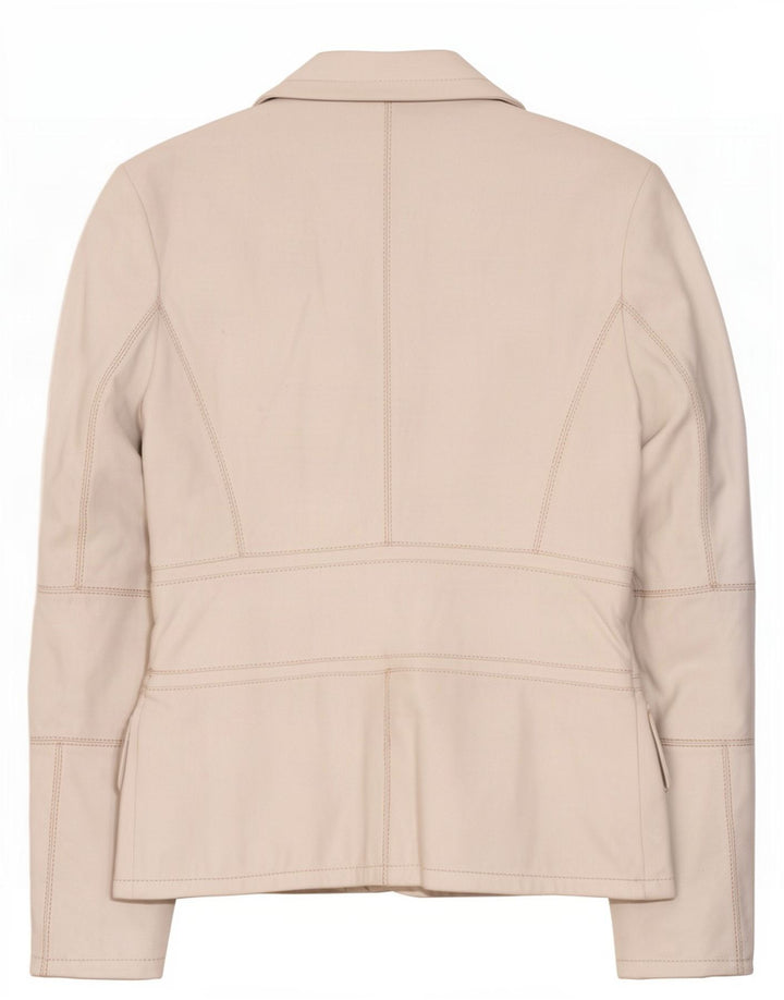 Conbipel Chaqueta Blazer De Cuero Con 2 Botones Para Mujer IT 42 Medium White
