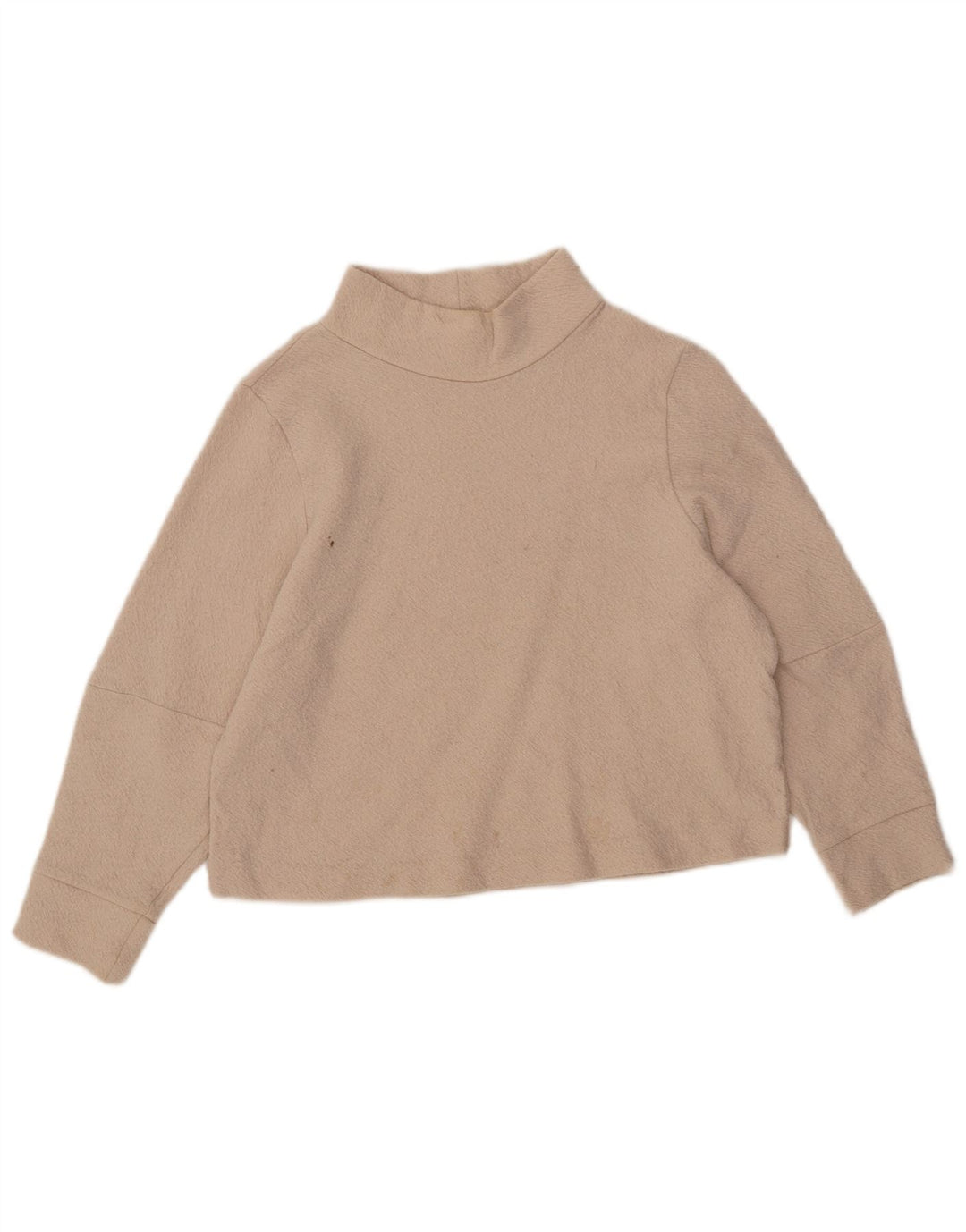 Cos Suéter tipo jersey con cuello alto y manga 3/4 para mujer UK 40 Lana beige mediana