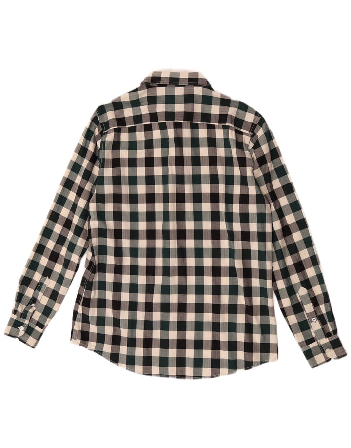 Crew Clothing Camisa ajustada para hombre Algodón a cuadros multicolor mediano