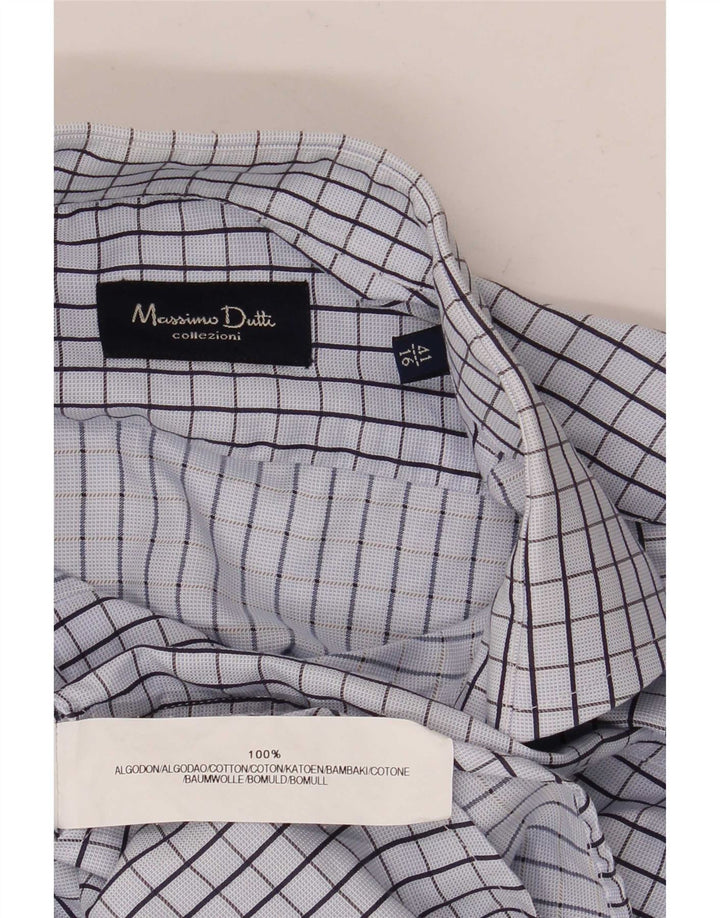 Camisa Formal Hombre Massimo Dutti Talla 41 16 Grande Cuadros Azul Algodón