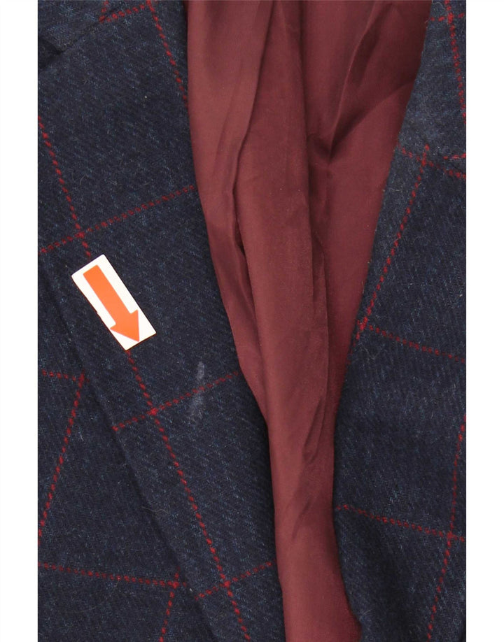 Chaqueta tipo blazer corta de 2 botones para hombre Marks & Spencer UK 44 XL Azul marino Cuadros