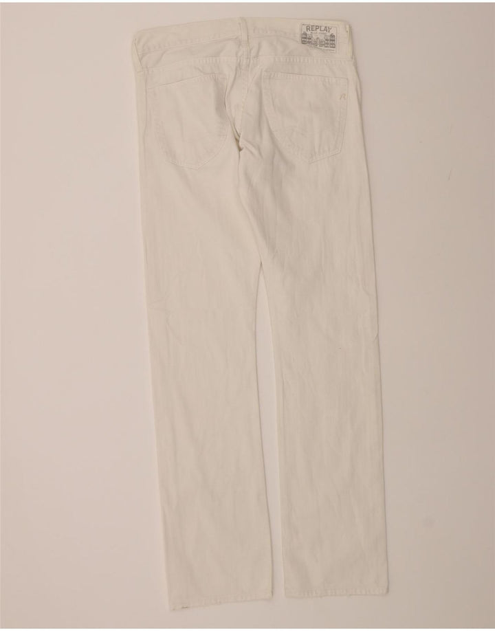 REPLAY Mens Straight Jeans W33 L34 White Cotton Vintage Replay and Second-Hand Replay from Messina Hembry 